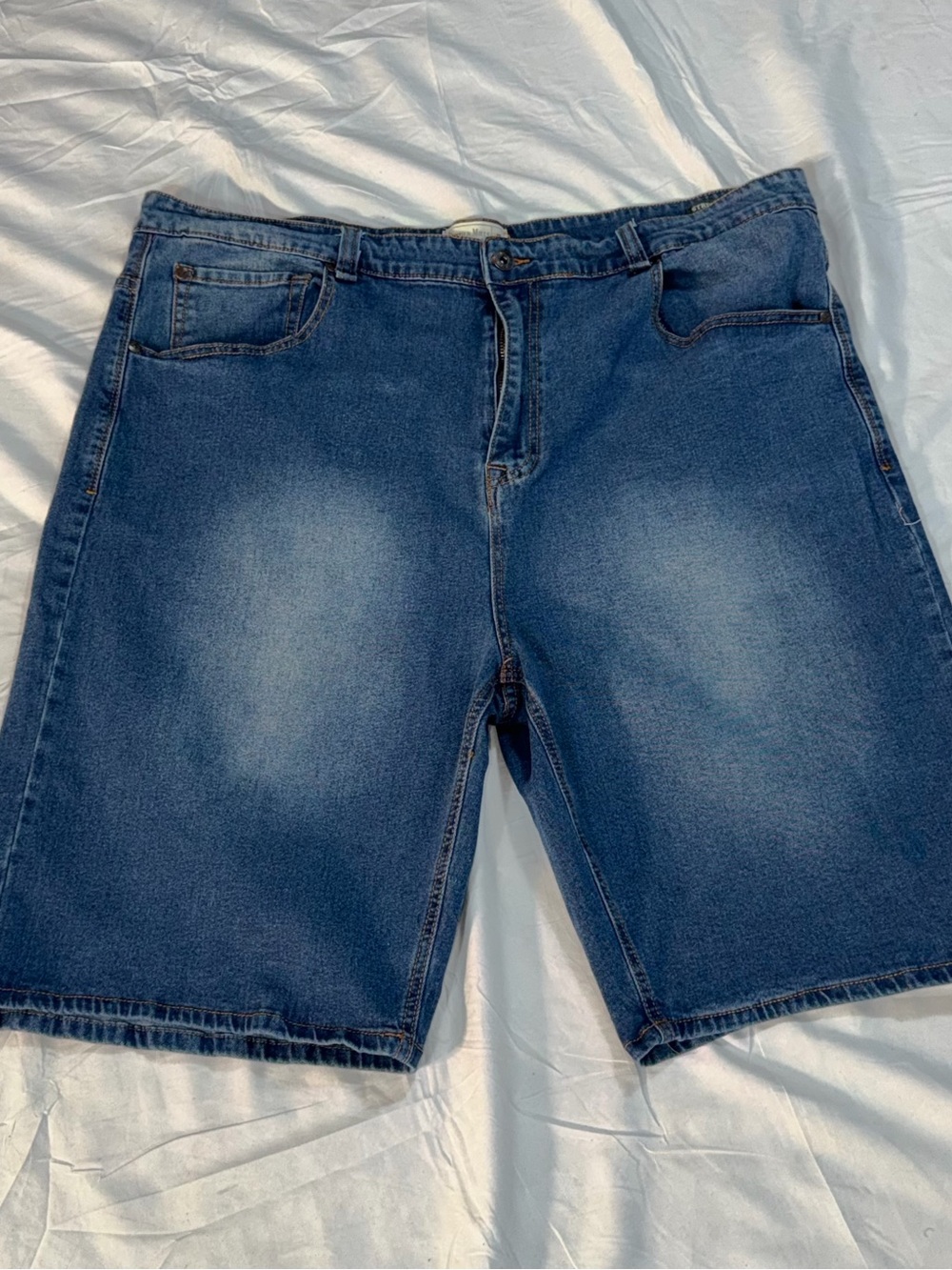 Smith & Mills Men’s 44 Blue Denim Bermuda Jean Shorts Jorts Faded Wash Y16